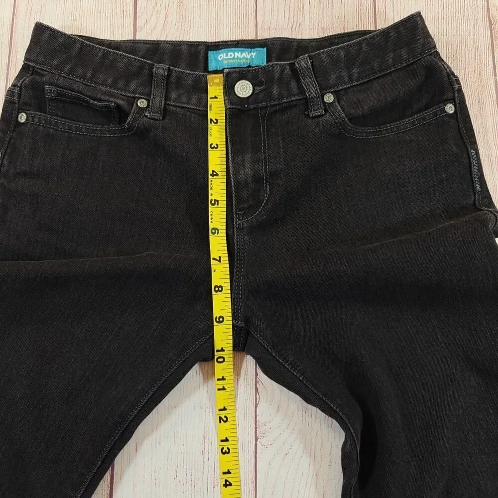 Girls Old Navy black straight leg jeans sz 16